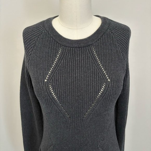 Lululemon The Better The Sweater Heathered Black Cotton Knit Pullover Sweater - Picture 5 of 15